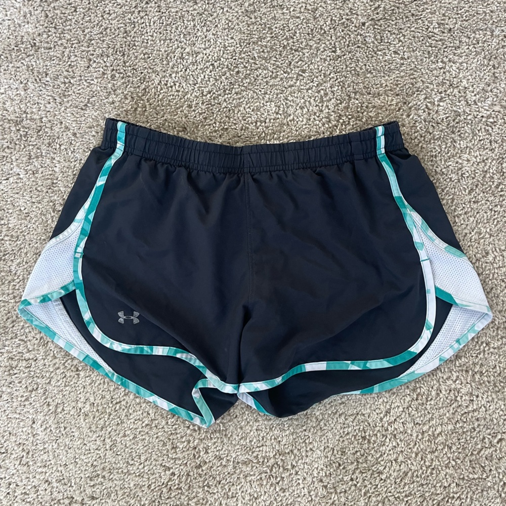 Under Armour Black and Teal Performance Shorts
